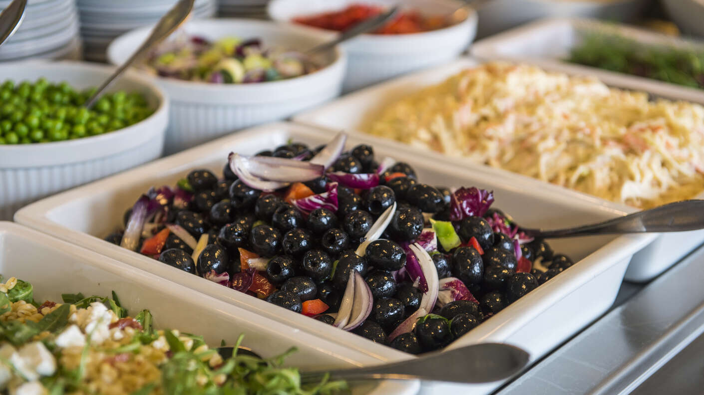 Salladsbuffén som serveras varje dag till våran lunchbuffé